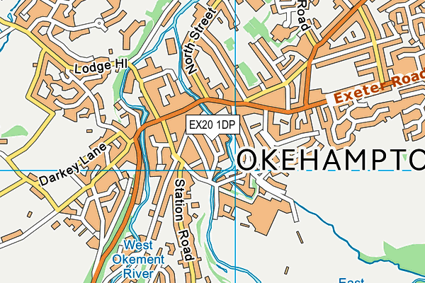 EX20 1DP map - OS VectorMap District (Ordnance Survey)