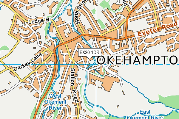 EX20 1DR map - OS VectorMap District (Ordnance Survey)