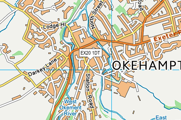 EX20 1DT map - OS VectorMap District (Ordnance Survey)