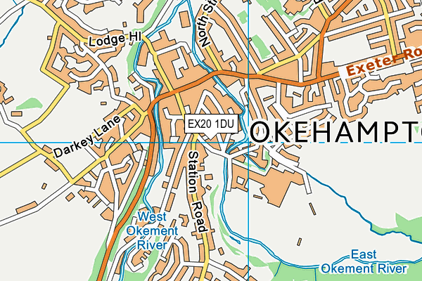 EX20 1DU map - OS VectorMap District (Ordnance Survey)