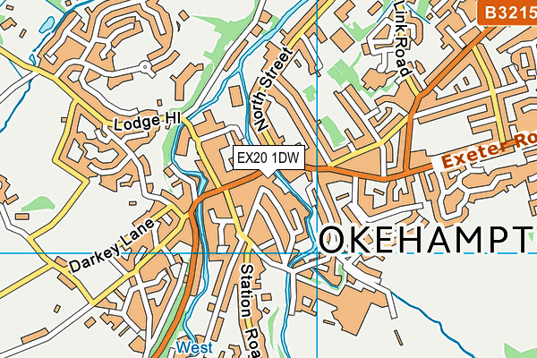 EX20 1DW map - OS VectorMap District (Ordnance Survey)
