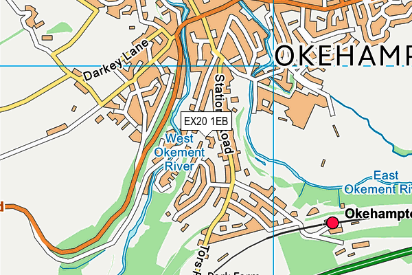 EX20 1EB map - OS VectorMap District (Ordnance Survey)