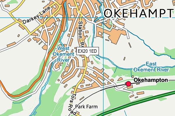 EX20 1ED map - OS VectorMap District (Ordnance Survey)
