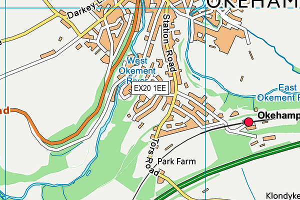 EX20 1EE map - OS VectorMap District (Ordnance Survey)
