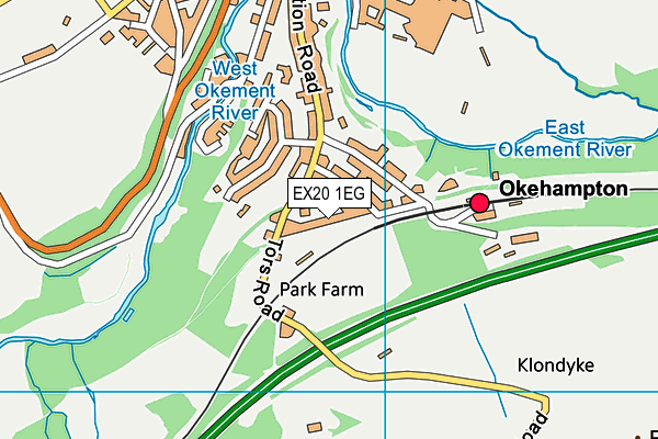 EX20 1EG map - OS VectorMap District (Ordnance Survey)