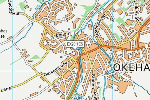 EX20 1ES map - OS VectorMap District (Ordnance Survey)