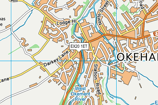 EX20 1ET map - OS VectorMap District (Ordnance Survey)