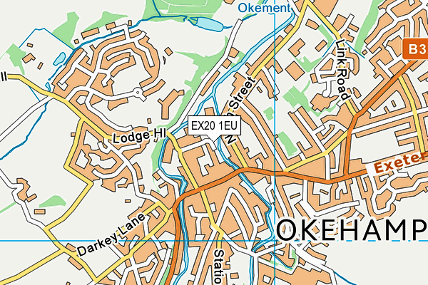 EX20 1EU map - OS VectorMap District (Ordnance Survey)