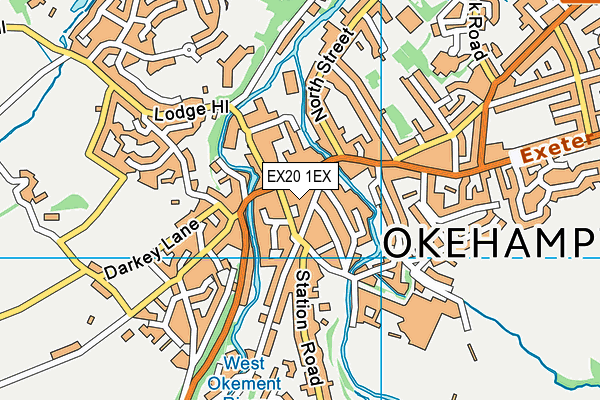 EX20 1EX map - OS VectorMap District (Ordnance Survey)