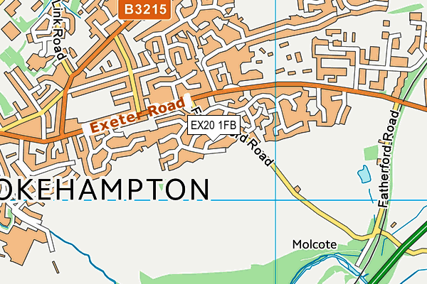 EX20 1FB map - OS VectorMap District (Ordnance Survey)