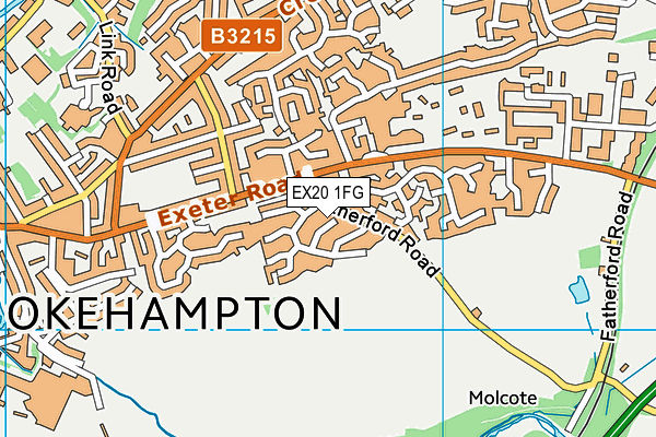 EX20 1FG map - OS VectorMap District (Ordnance Survey)