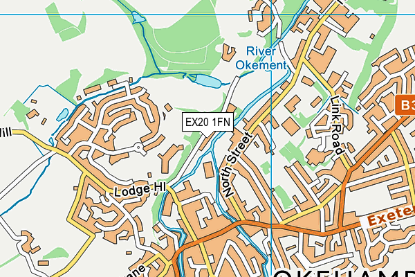 EX20 1FN map - OS VectorMap District (Ordnance Survey)