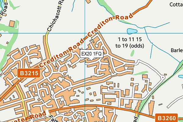 EX20 1FQ map - OS VectorMap District (Ordnance Survey)