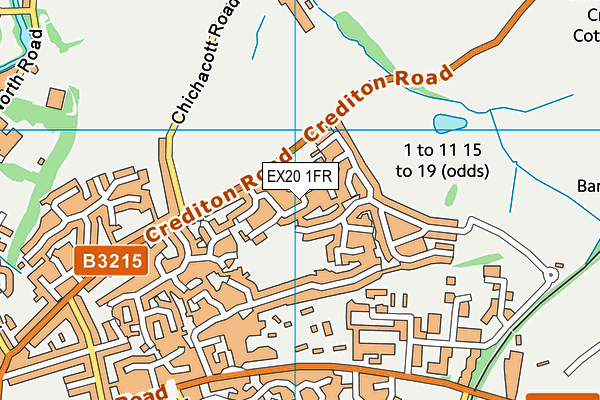 EX20 1FR map - OS VectorMap District (Ordnance Survey)