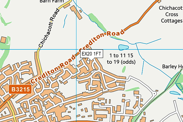 EX20 1FT map - OS VectorMap District (Ordnance Survey)