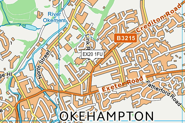 EX20 1FU map - OS VectorMap District (Ordnance Survey)