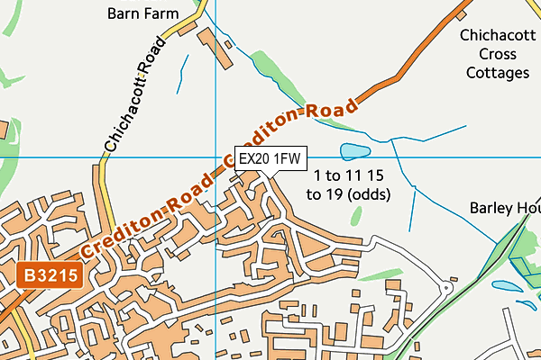 EX20 1FW map - OS VectorMap District (Ordnance Survey)