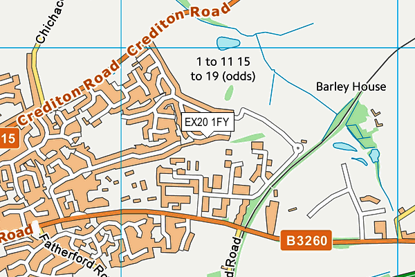 EX20 1FY map - OS VectorMap District (Ordnance Survey)