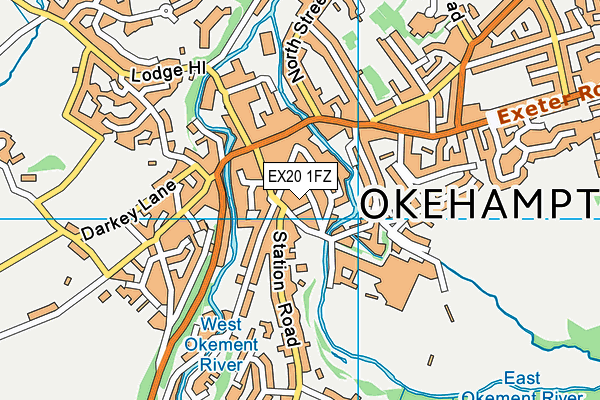 EX20 1FZ map - OS VectorMap District (Ordnance Survey)