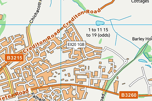 EX20 1GB map - OS VectorMap District (Ordnance Survey)