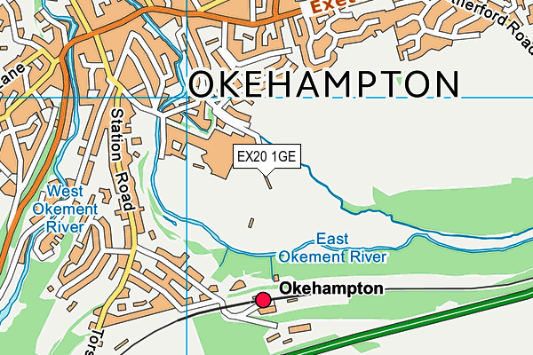 Ocra map (EX20 1GE) - OS VectorMap District (Ordnance Survey)