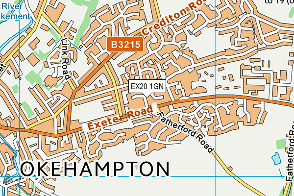 EX20 1GN map - OS VectorMap District (Ordnance Survey)