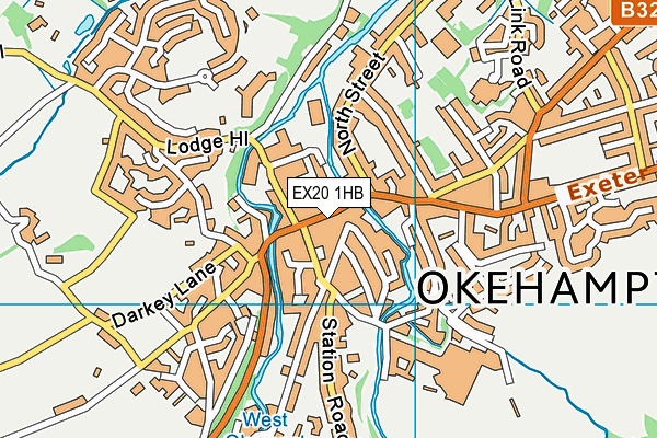EX20 1HB map - OS VectorMap District (Ordnance Survey)