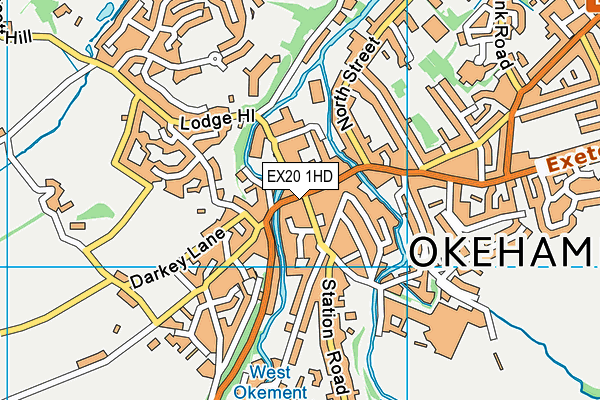 EX20 1HD map - OS VectorMap District (Ordnance Survey)