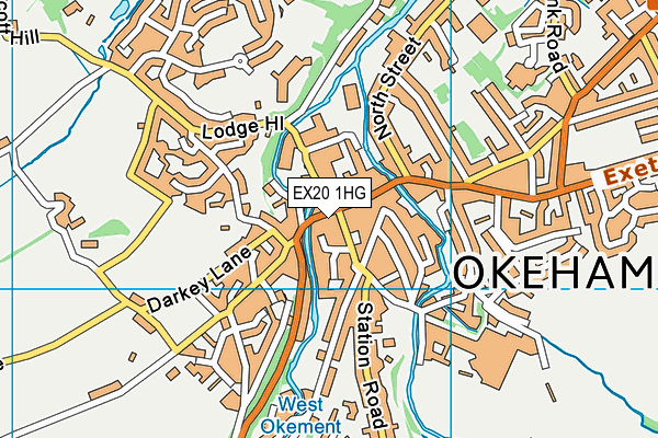 EX20 1HG map - OS VectorMap District (Ordnance Survey)