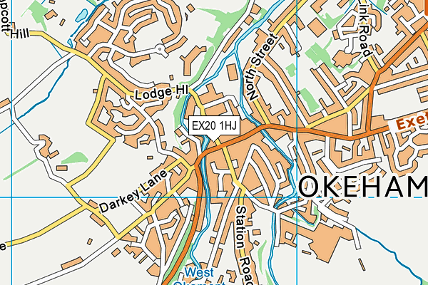 EX20 1HJ map - OS VectorMap District (Ordnance Survey)