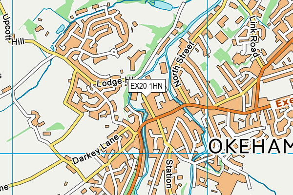 EX20 1HN map - OS VectorMap District (Ordnance Survey)