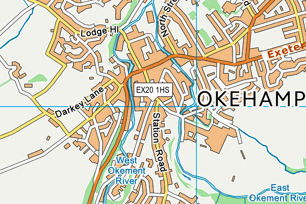 EX20 1HS map - OS VectorMap District (Ordnance Survey)