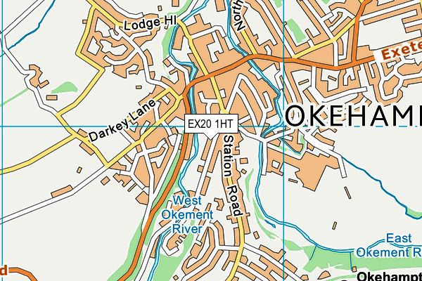 Okehampton Table Tennis Club map (EX20 1HT) - OS VectorMap District (Ordnance Survey)
