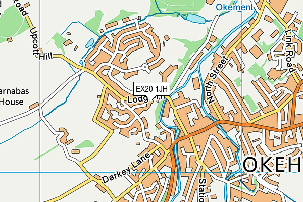 EX20 1JH map - OS VectorMap District (Ordnance Survey)