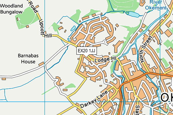 EX20 1JJ map - OS VectorMap District (Ordnance Survey)