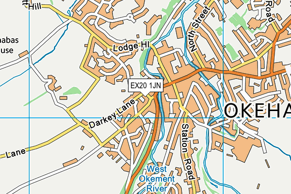 EX20 1JN map - OS VectorMap District (Ordnance Survey)