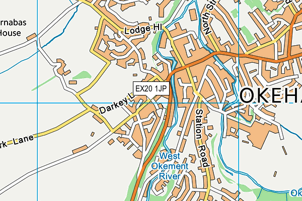 EX20 1JP map - OS VectorMap District (Ordnance Survey)