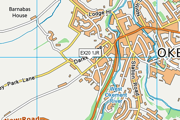 EX20 1JR map - OS VectorMap District (Ordnance Survey)