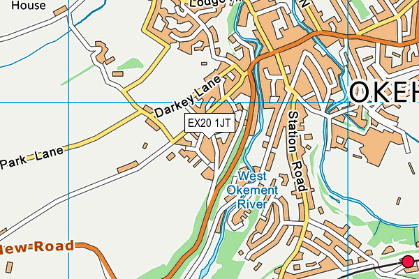 EX20 1JT map - OS VectorMap District (Ordnance Survey)