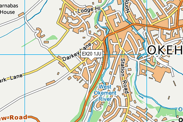 EX20 1JU map - OS VectorMap District (Ordnance Survey)