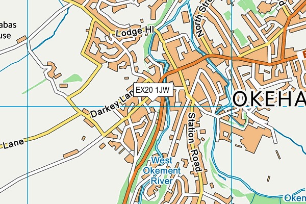 EX20 1JW map - OS VectorMap District (Ordnance Survey)