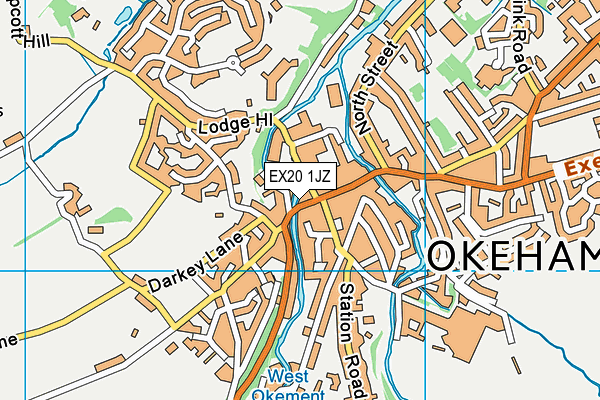 EX20 1JZ map - OS VectorMap District (Ordnance Survey)