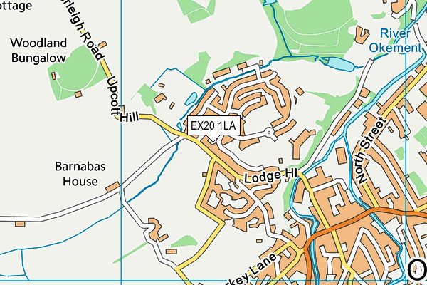 EX20 1LA map - OS VectorMap District (Ordnance Survey)