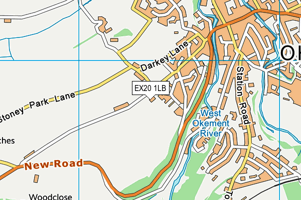 EX20 1LB map - OS VectorMap District (Ordnance Survey)