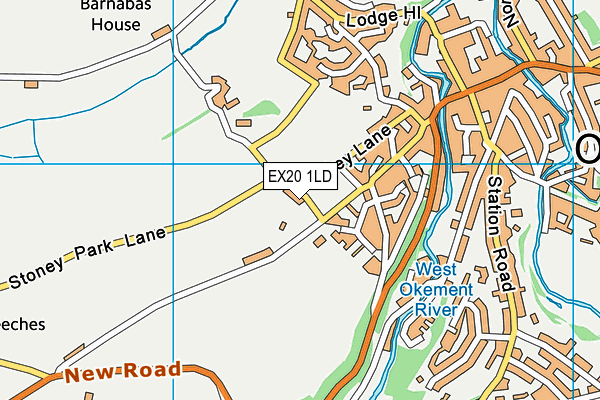 EX20 1LD map - OS VectorMap District (Ordnance Survey)