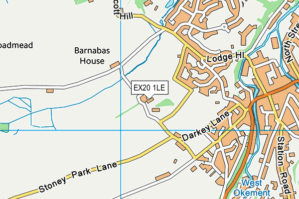 EX20 1LE map - OS VectorMap District (Ordnance Survey)
