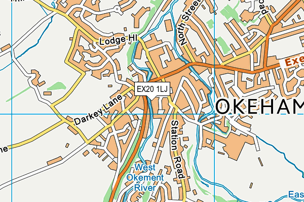 EX20 1LJ map - OS VectorMap District (Ordnance Survey)