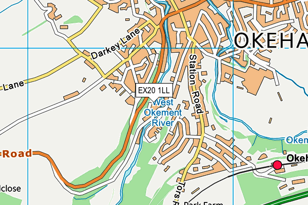 EX20 1LL map - OS VectorMap District (Ordnance Survey)