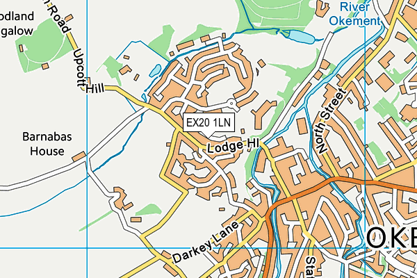 EX20 1LN map - OS VectorMap District (Ordnance Survey)