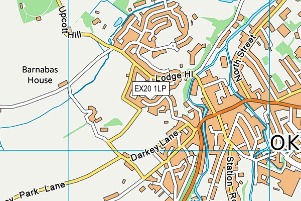 EX20 1LP map - OS VectorMap District (Ordnance Survey)